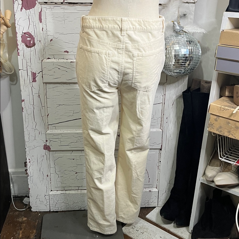 NWOT | Talbots | 5 Pocket | Cream Corduroy Straight Leg Pants | Sz 8 | - Picture 4 of 6